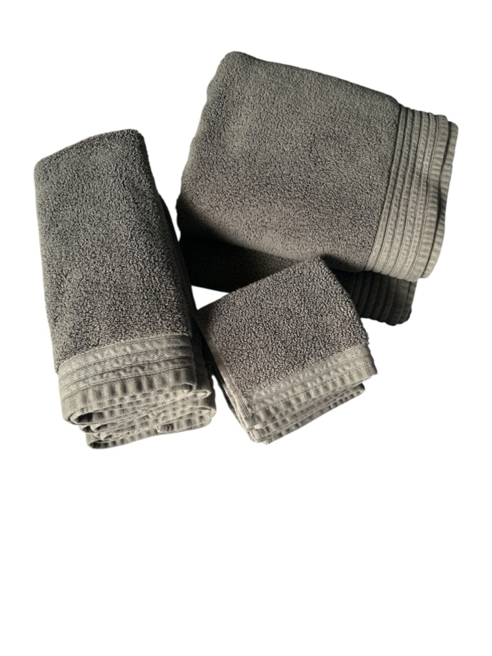 Hotel Style Gray 100% Egyptian Cotton Bath Towel Set - 10 Pc